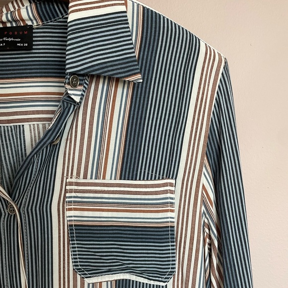 Vintage Striped Long sleeve Rayon Dress - Picture 2 of 9